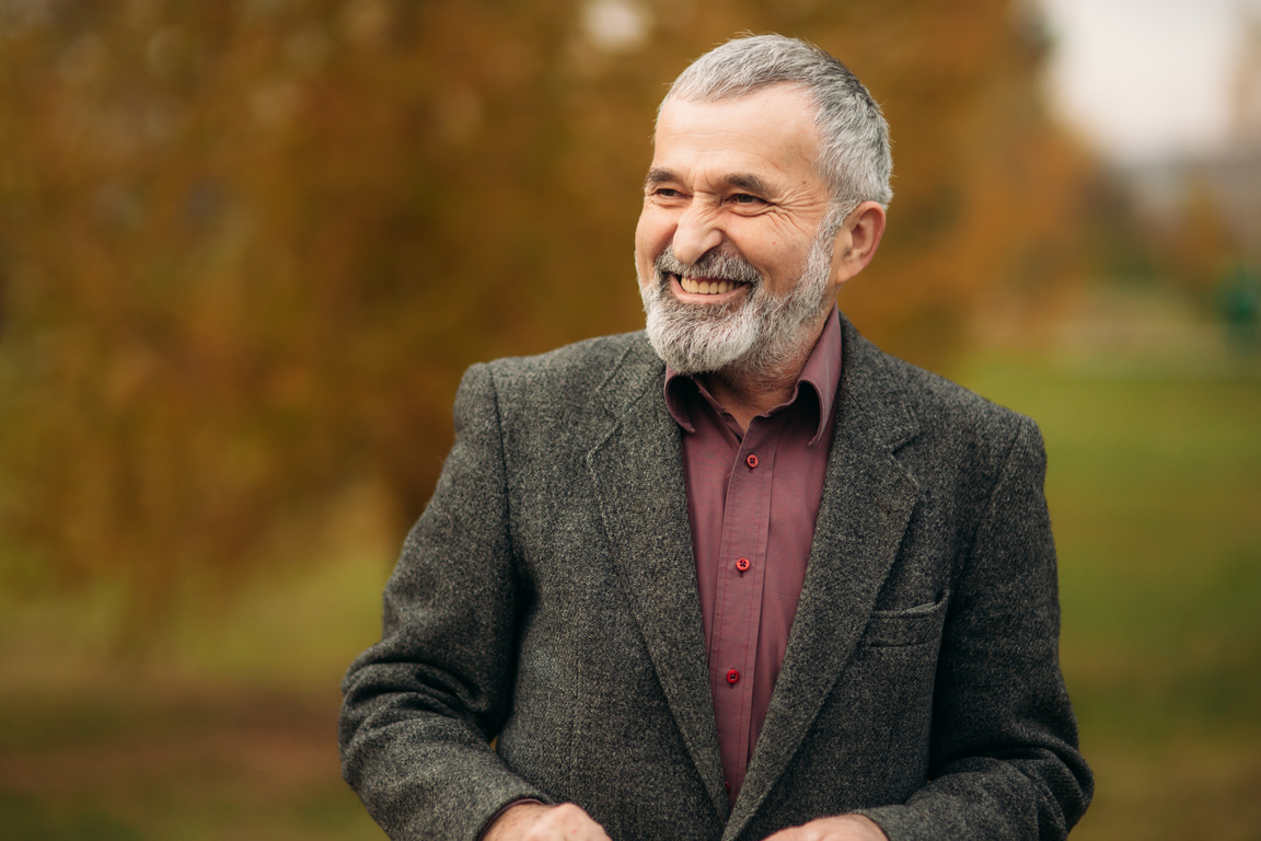 Portrait of a Happy Grandfather 